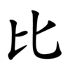 Последовательность написания иероглифа bǐ 比