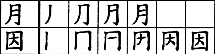 сначала пишутся черты, составляющие внешний контур знака, затем — черты внутри его