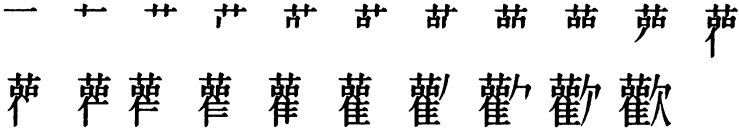 Последовательность написания иероглифа huān 歡