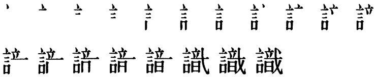 Последовательность написания иероглифа shi 識