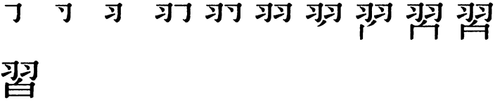 Последовательность написания иероглифа xi 習