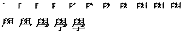 Последовательность написания иероглифа xué 學