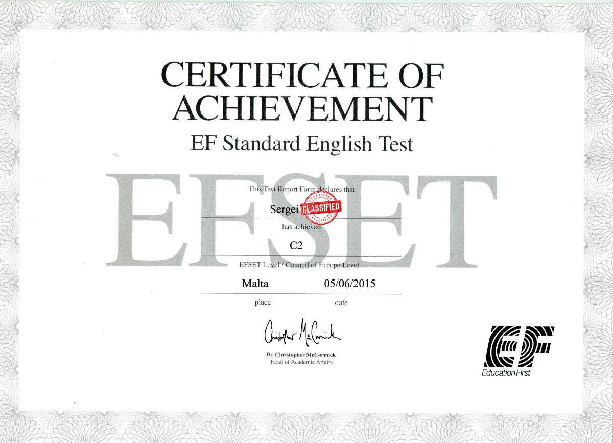 Прохождение теста на уровень владения английским языком C2