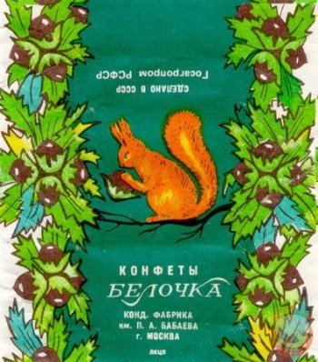 Конфеты Белочка - обертка